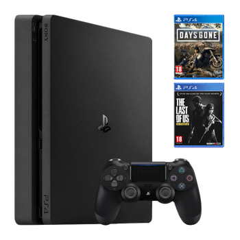 Набір Консоль Sony PlayStation 4 Slim 1TB Black Б/У + Геймпад Бездротовий DualShock 4 Version 2 + Гра The Last of Us Remastered Російська Озвучка + Гра Days Gone Російська Озвучка