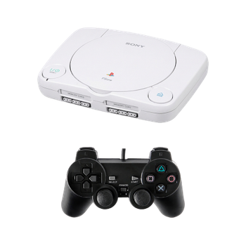 Набор Консоль Sony PlayStation 1 Slim Europe White Б/У + Геймпад Проводной RMC PlayStation 2 Black