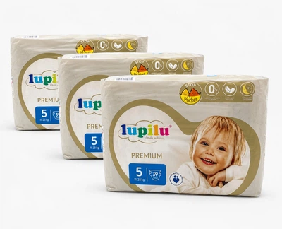 Підгузки памперси Lupilu Premium Розмір 5 (11-23 кг) 117 шт набір 3 упаковки по 39 шт