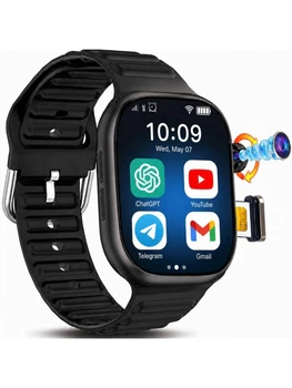 Android Смарт Часы Телефон 4G 5G LTE WIFI SIM-карта 6/64GB GPS Wi-Fi Смартфон на запястье SmartBarry C99 Plus AMOLED экран Видеозвонки Мессенджеры Google Play Market Камера для фото видео звонков Chrome YouTube Viber TikTok Instagram ChatGpt Black
