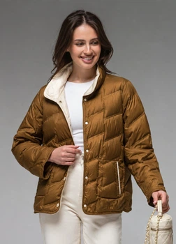 Демісезонна жіноча куртка ультралегка весна-осінь Viva Wear модель 6309 гірчичний S 63091