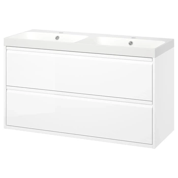 Умивальник і шафка з ящиками ІКЕА ÄNGSJÖN / BACKSJÖN 120x48x69 см (s99629474)