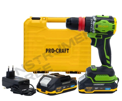 Шуруповерт аккумуляторный ProCraft PA18PRO DFR (бесщеточный, 2 аккумулятора, зарядное устройство, пластиковый кейс)