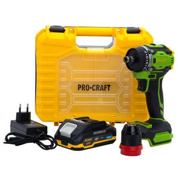 Шуруповерт аккумуляторный ProCraft PA18PRO DFR (бесщеточный, 1 аккумулятор, зарядное устройство, пластиковый кейс)