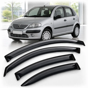 Дефлектори вікон вітровики для Citroen C3 I Hb 5d 2002-2009 Скотч 3M (AMC40102) Acrylic 4 шт