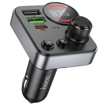 Автомобільний FM-трансмітер Hoco E86 Alegria PD30W + QC3.0 Bluetooth 5.4 (), чорний
