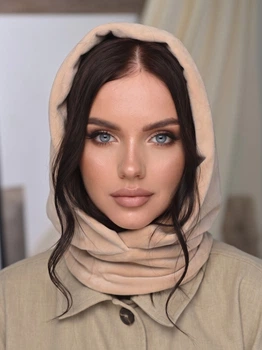 Женский капор Mikayla велюровый двойной бежевый