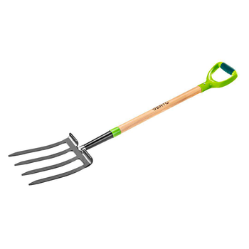 Вилы для копания Verto 4 зуба 127 см сталь D-рукоятка Black/Green (15G041)