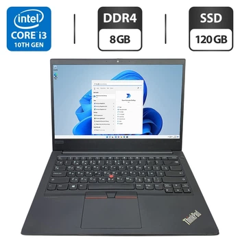 Ультрабук Б-класс Lenovo ThinkPad E14 G1 / 14" (1920x1080) IPS / Intel Core i3-10110U (2 (4) ядра по 2.1 - 4.1 GHz) / 8 GB DDR4 / 120 GB SSD / Intel UHD Graphics / WebCam б/у