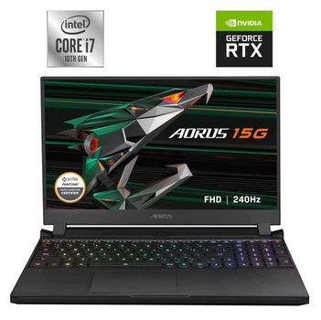 Игровой ноутбук Gigabyte Aorus 15G / 15.6" (1920x1080) IPS / Intel Core i7-10870H (8 (16) ядер по 2.2 - 5.0 GHz) / 16 GB DDR4 / 512 GB SSD / nVidia GeForce RTX 3080, 16 GB GDDR6, 256-bit / WebCam б/у