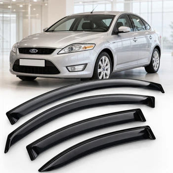 Дефлектори вікон вітровики для Ford Mondeo IV Sd 2007-2013 Скотч 3M (AMF31407) Acrylic 4 шт