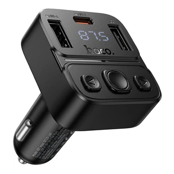 Автомобільний FM-трансмітер Автомобільний Bluetooth FM-трансмітер Hoco E87 Delta 35W (USB-A + USB-C)
