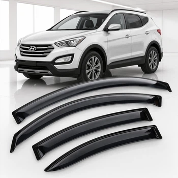 Дефлектори вікон вітровики для Hyundai Santa Fe (III) 2012 Скотч 3M (AMH23612) Acrylic 4 шт
