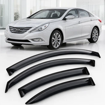 Дефлектори вікон вітровики для Hyundai Sonata VI 2009-2015 Скотч 3M (AMH22409) Acrylic 4 шт