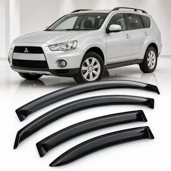 Дефлектори вікон вітровики для Mitsubishi Outlander II 2007-2012/Peugeot 4007 2007 Скотч 3M (AMM41007) Acrylic 4 шт
