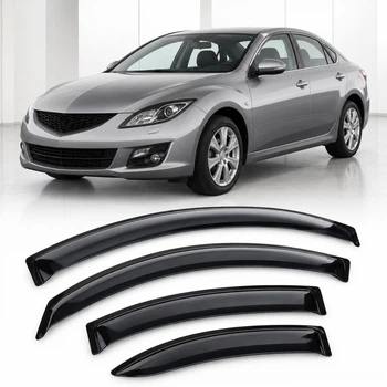 Дефлектори вікон вітровики для Mazda 6 II Sd 2007 Скотч 3M (AMM20707) Acrylic 4 шт