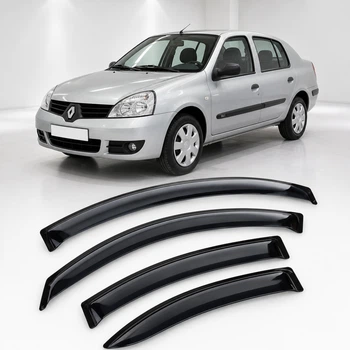 Дефлектори вікон вітровики для Renault Symbol 2002-2008 Скотч 3M (AMR11102) Acrylic 4 шт