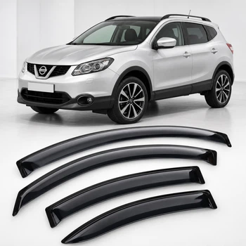 Дефлектори вікон вітровики для Nissan Qashqai II 2014 Скотч 3M (AMN14614) Acrylic 4 шт