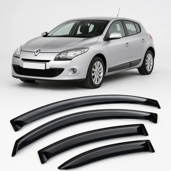 Дефлектори вікон вітровики для Renault Megane III Hb 5d 2008 Скотч 3M (AMR11608) Acrylic 4 шт