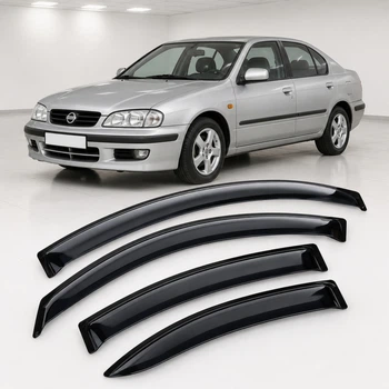 Дефлектори вікон вітровики для Nissan Primera Sd (P11) 1996-2001 Скотч 3M (AMN12096) Acrylic 4 шт