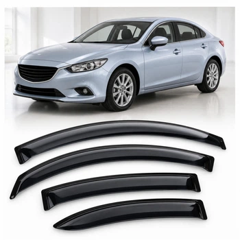 Дефлектори вікон вітровики для Mazda 6 III Sd 2012 Скотч 3M (AMM22412) Acrylic 4 шт