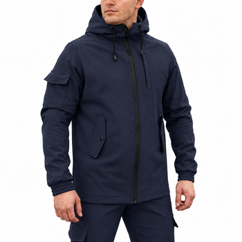 Куртка мужская SoftShell, синего цвета, водонепроницаемая куртка из материала софтшелл для осени 5XL