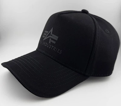 Бейсболка Кепка-Тракер ALPHA INDUSTRIES Черная, Хлопок, Ручная Работа размер S (55-56 см)