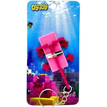 Брелок (3D печать) Minecraft Axolotl/ Аксолотль Keychain, Розовый 5270655
