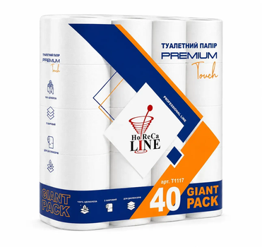 Туалетная бумага HoReCa Line Premium Touch белая, 3-х слойная, 40 рулонов