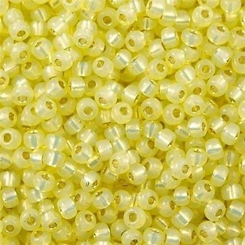 RR-554 Бісер Miyuki Round Rocailles 11/0 (жовтий із срібною серединкою), 50 г