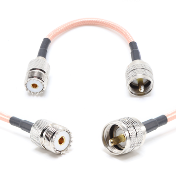 Пигтейл на кабель RG142 - 15 см / UHF male - UHF female / [PG0277]