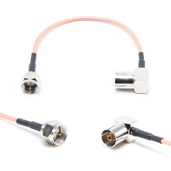Пигтейл на кабель RG316 - 15 см / F male - угловой TV female / [PG0352]