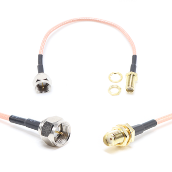 Пигтейл на кабель RG316 - 15 см / SMA female на панель, круглый 6.35 мм резьбовой - F male / [PG0316]