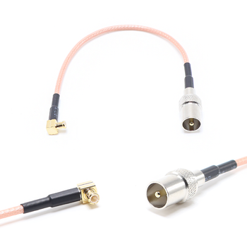 Пигтейл на кабель RG316 - 15 см / угловой MCX male - TV male / [PG0416]