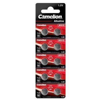 Батарейка AG12 / LR43 / LR1142 / 386 Alkaline * 10 Camelion (AG12-BP10)