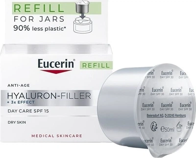 Змінний блок Крем для обличчя Eucerin Hyaluron-Filler + 3x Effect з сонцезахисним фільтром зволожувальний SPF 15 50 мл (9005800391199)
