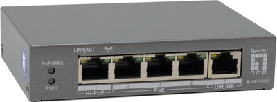 Комутатор LevelOne GEP-0531 Сірий (GEP-0531)