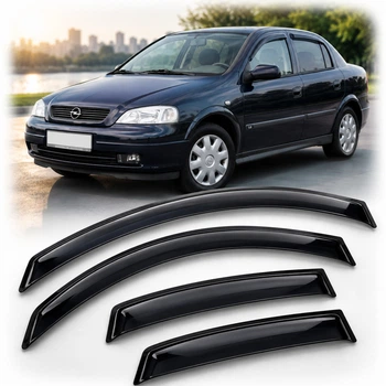 Дефлектори вікон для Opel Astra G 1998-2012 Седан на скотчі (Acrylic) AMO10598