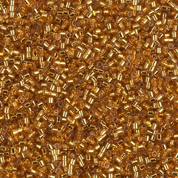 DBS-1201 Бісер Miyuki Delica Beads 15/0 (білий опал з золотою серединкою), 50 г