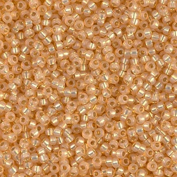 RR-552 Бісер Miyuki Round Rocailles 11/0 (персиковий із срібною серединкою), 50 г