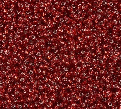 RR Бісер Miyuki Round Rocailles 10/0 (червоний із срібною серединкою), 50 г