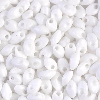 LMA-402 Бісер Miyuki Long Magatama Beads 4х7 мм (білий блискучий), 50 г