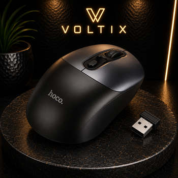 Беспроводная мышь HOCO GM28, 2.4G, 800/1200/1600 DPI, Black Metal Gray