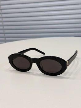 Женские черные солнцезащитные очки Saint Laurent SL M136/F овальная оправа 53-22-145
