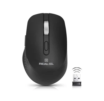 Мышь беспроводная REAL-EL RM-380W, Black (EL123200057)