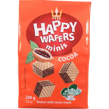 Вафлі FLIS Happy Wafers з начинкою какао 200 г И926