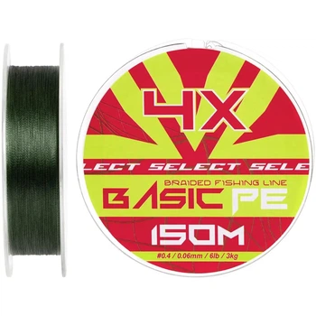Шнур Select Basic PE 150m (темно-зеленый) #0.4/0.06mm 6lb/3kg