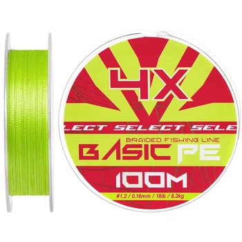 Шнур Select Basic PE 100m (салатовый) #1.2/0.16mm 18lb/8.3kg