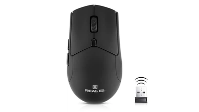 Компьютерная мышь Real-El беспроводная аккумуляторная Bluetooth 2400 dpi 5 кнопок Type-C Черная (RM-460W)