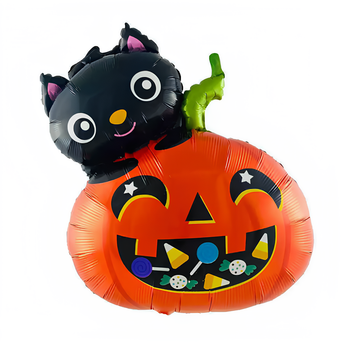 Фольгована Кулька Кошеня На Гарбузі 75x57см (29") Halloween